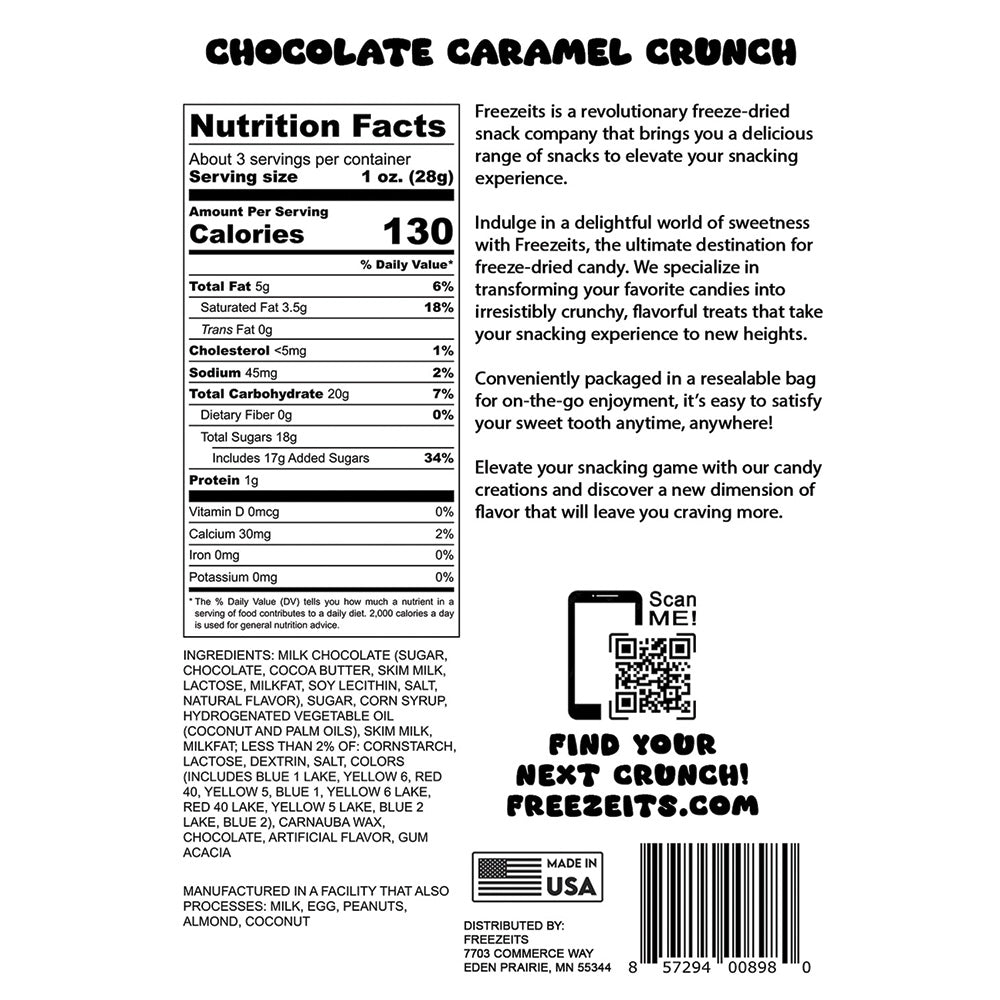 Freezeits Chocolate Caramel Crunch 3.1 oz. Bag