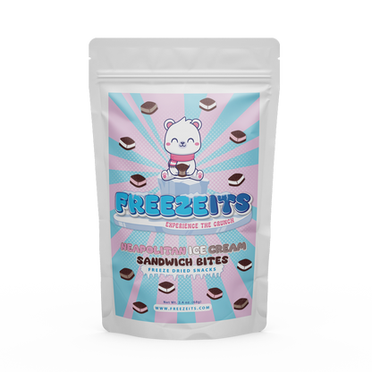 Freezeits Neapolitan Ice Cream Sandwich Bites 2.4 oz. Bag