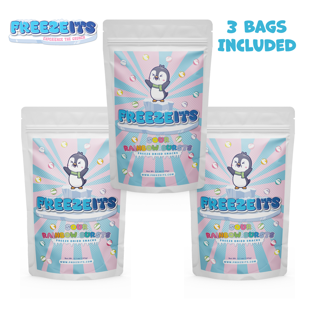 Freezeits Sour Rainbow Bursts 5.1 oz Bag